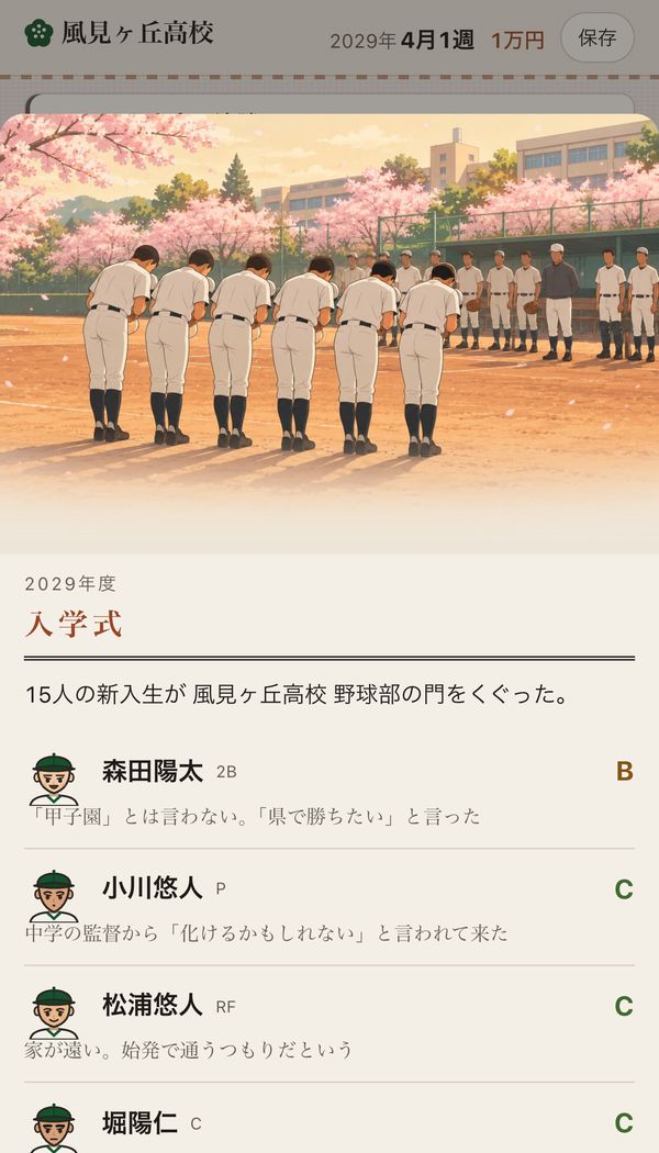 入学式と新入部員